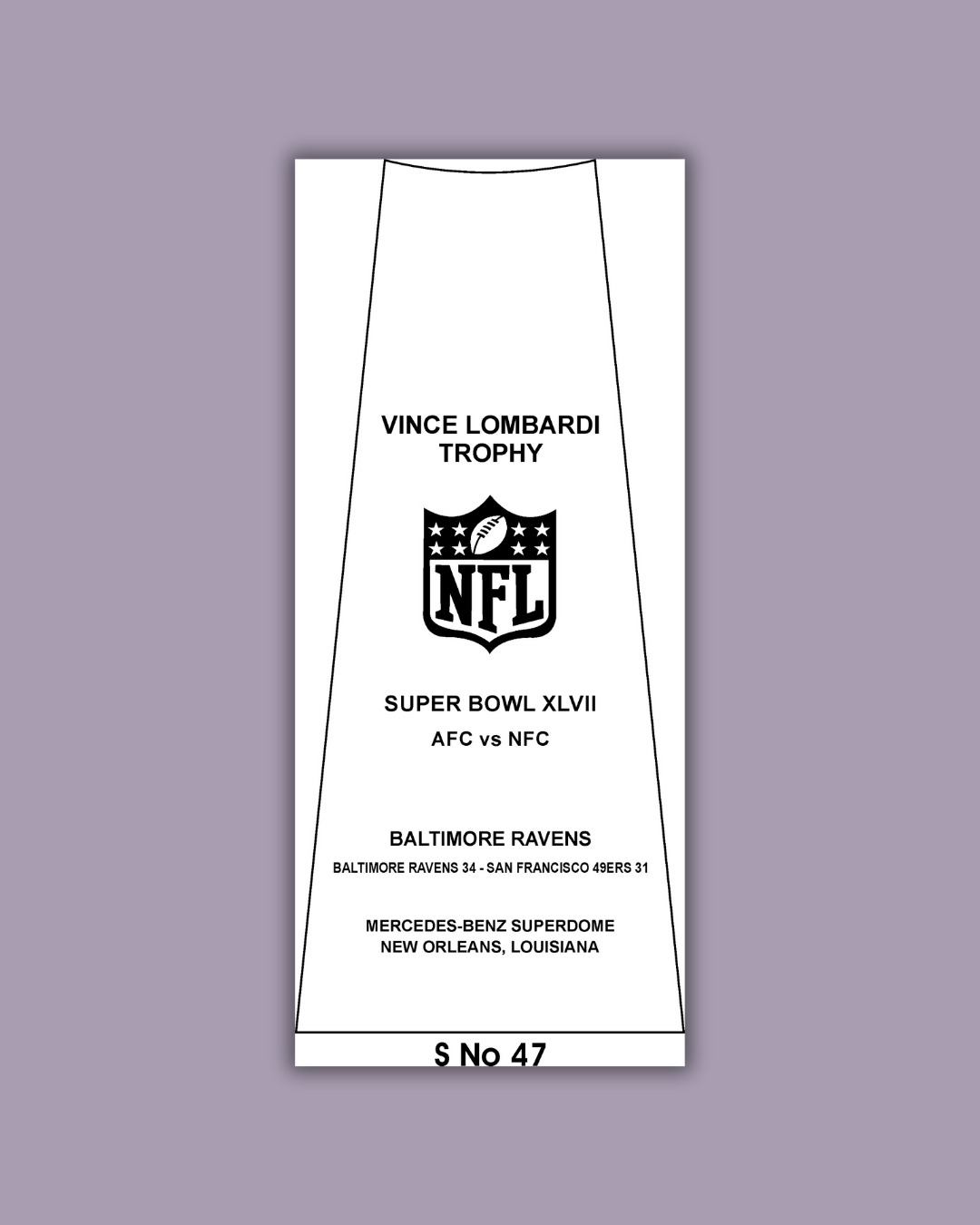Super Bowl 47 Replica Trophy – 2013 Baltimore Ravens Championship - Image 5