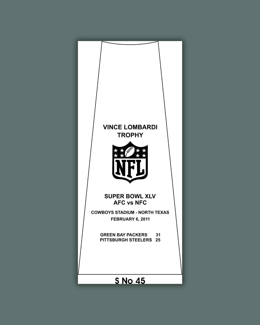Super Bowl 45 Replica Trophy – 2011 Green Bay Packers Championship - Image 5