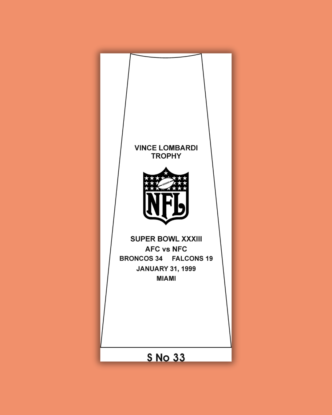 Super Bowl 33 Replica Trophy – 1999 Denver Broncos Championship - Image 5